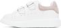 Alexander McQueen Kids White & Pink Oversized Velcro Sneakers - Thumbnail 3