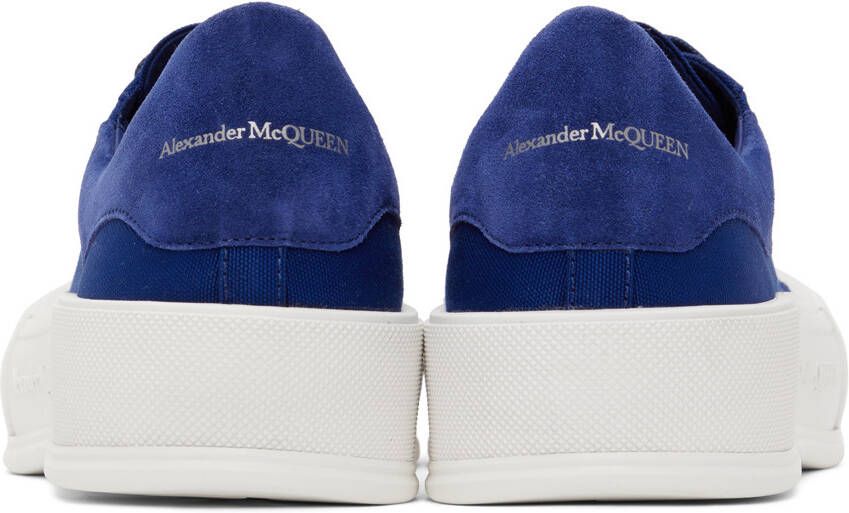 Alexander McQueen Navy Deck Lace-Up Plimsoll Sneakers