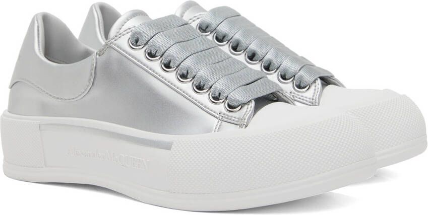 Alexander McQueen Silver Deck Plimsoll Sneakers