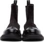 Alexander McQueen SSENSE Exclusive Black & Silver Suede Chelsea Boots - Thumbnail 2