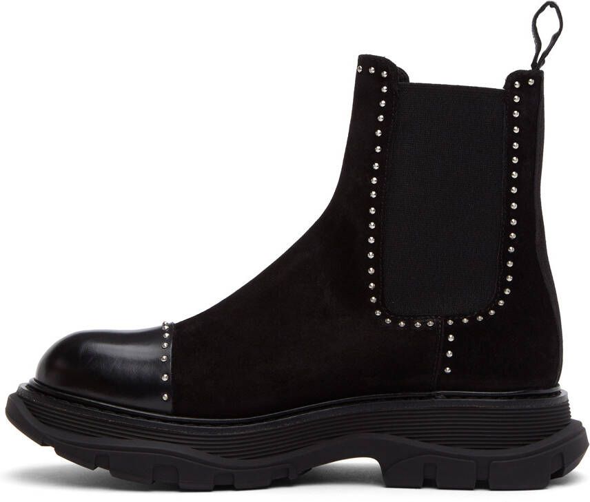 Alexander McQueen SSENSE Exclusive Black & Silver Suede Chelsea Boots