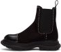 Alexander McQueen SSENSE Exclusive Black & Silver Suede Chelsea Boots - Thumbnail 3
