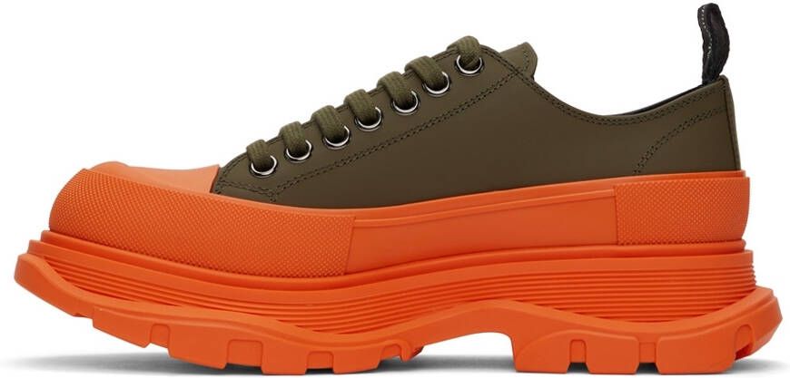 Alexander McQueen SSENSE Exclusive Green & Orange Tread Slick Low Sneakers