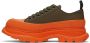 Alexander McQueen SSENSE Exclusive Green & Orange Tread Slick Low Sneakers - Thumbnail 3