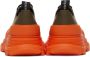 Alexander McQueen SSENSE Exclusive Green & Orange Tread Slick Low Sneakers - Thumbnail 4