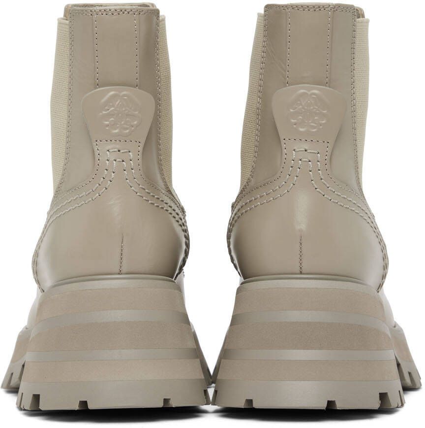 Alexander McQueen Taupe Leather Ankle Boots