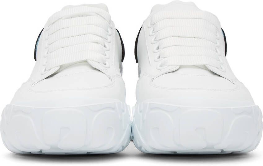 Alexander McQueen White & Black Court Trainer Sneakers