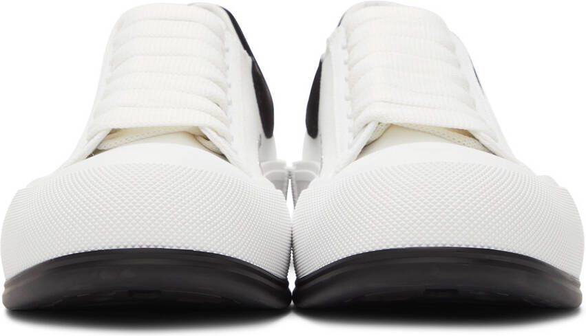 Alexander McQueen White & Black Deck Plimsoll Sneakers