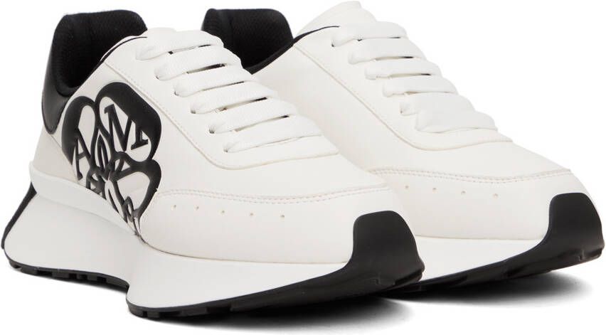 Alexander McQueen White & Black Sprint Runner Sneakers