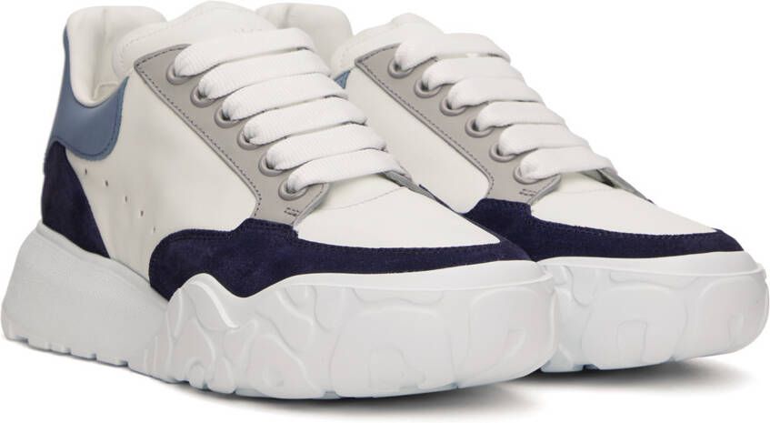 Alexander McQueen White & Blue Court Sneakers