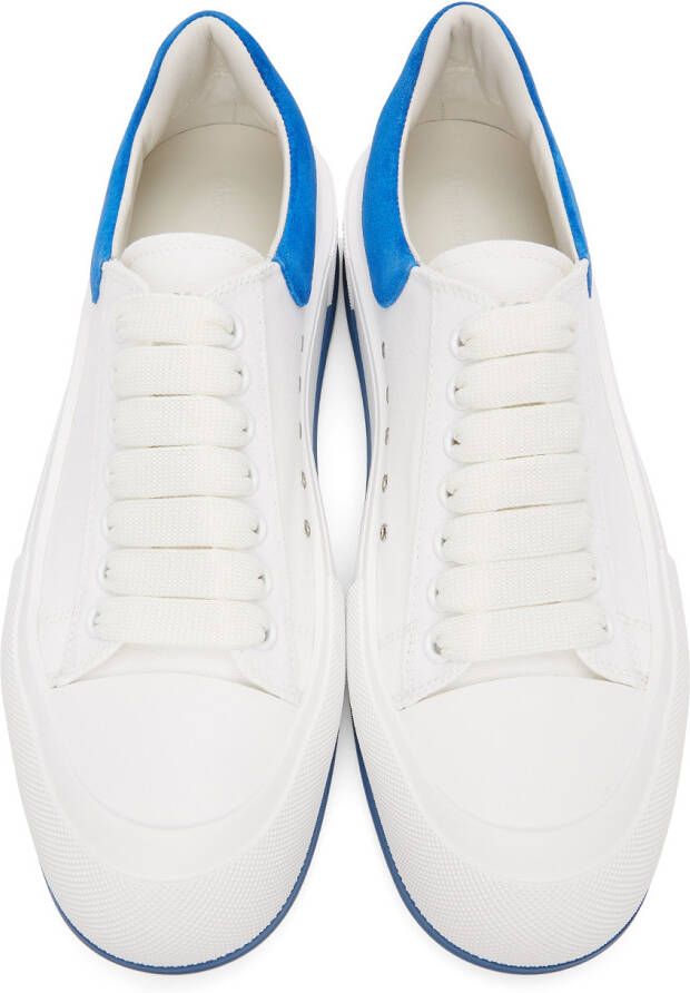 Alexander McQueen White & Blue Deck Plimsoll Sneakers