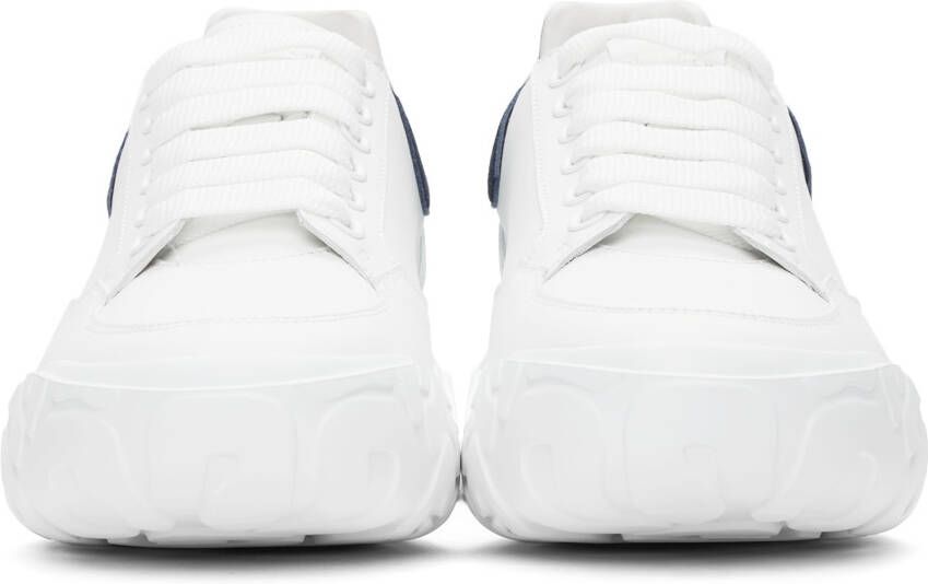 Alexander McQueen White & Blue New Court Sneakers