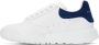 Alexander McQueen White & Blue New Court Sneakers - Thumbnail 3