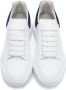 Alexander McQueen White & Blue New Court Sneakers - Thumbnail 5