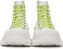 Alexander McQueen White & Green Tread Slick High Sneakers - Thumbnail 2