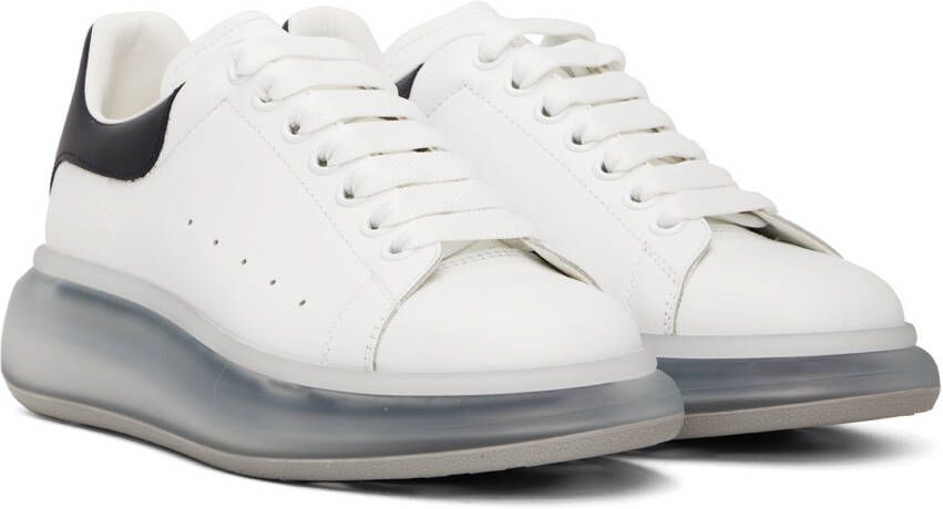 Alexander McQueen White & Navy Oversized Sneakers