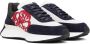 Alexander McQueen White & Navy Sprint Runner Sneakers - Thumbnail 4