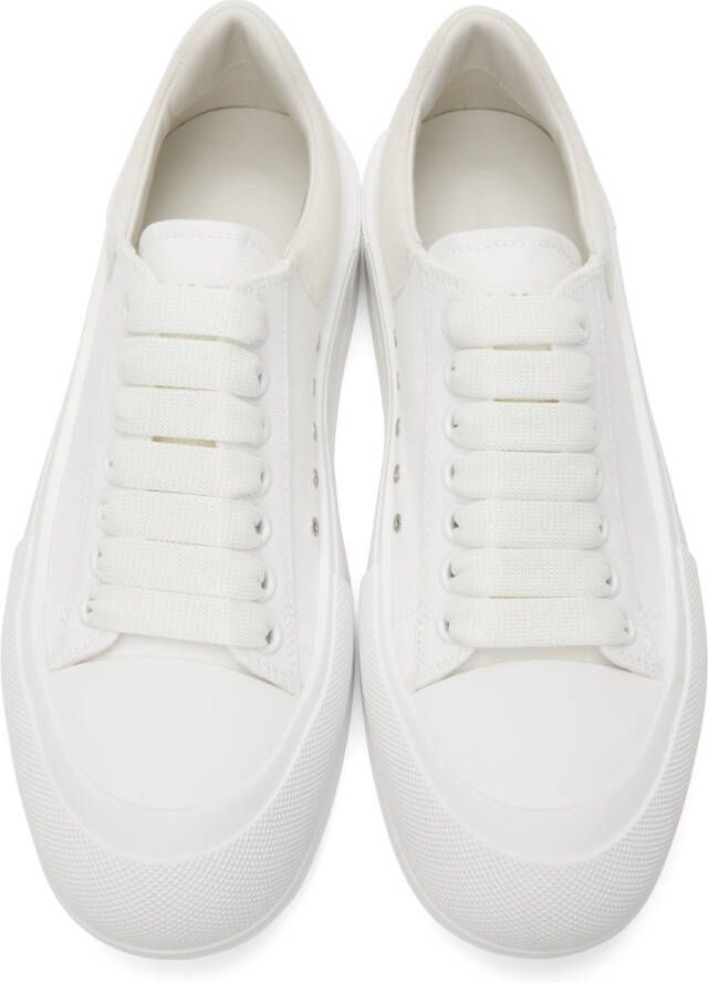 Alexander McQueen White & Off-White Deck Plimsoll Sneakers