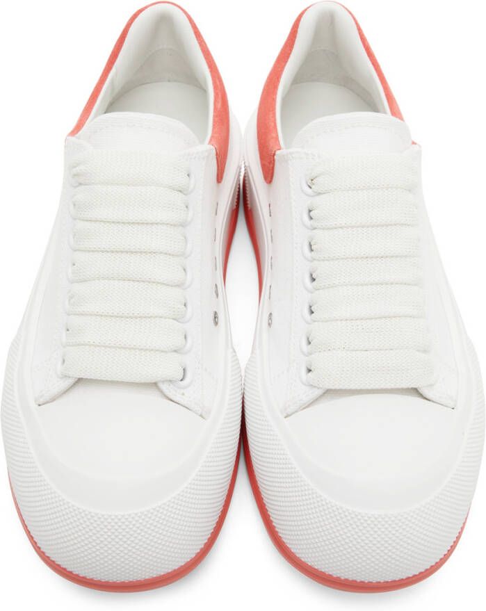 Alexander McQueen White & Pink Plimsoll Sneakers