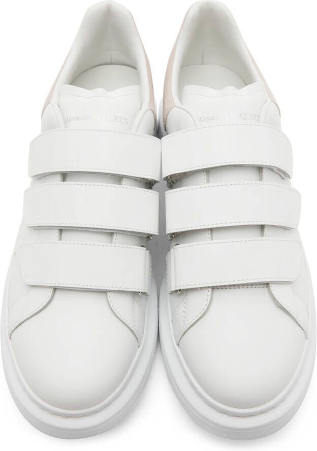 Alexander McQueen White & Taupe Oversized Velcro Sneakers