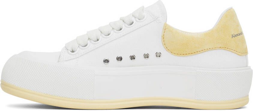 Alexander McQueen White & Yellow Plimsoll Sneakers