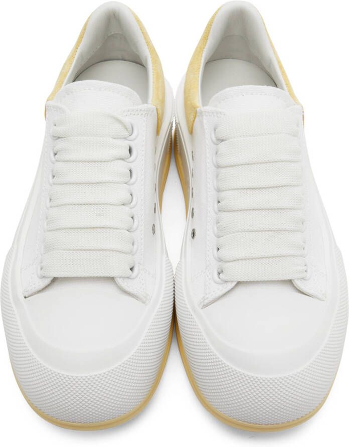 Alexander McQueen White & Yellow Plimsoll Sneakers