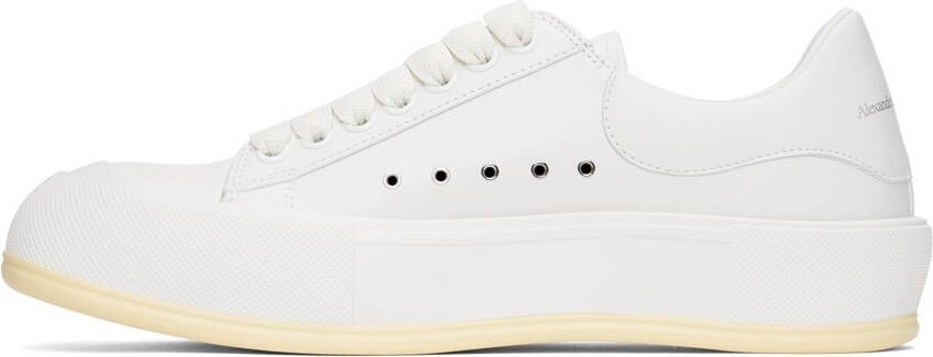 Alexander McQueen White Deck Lace-Up Plimsoll Sneakers