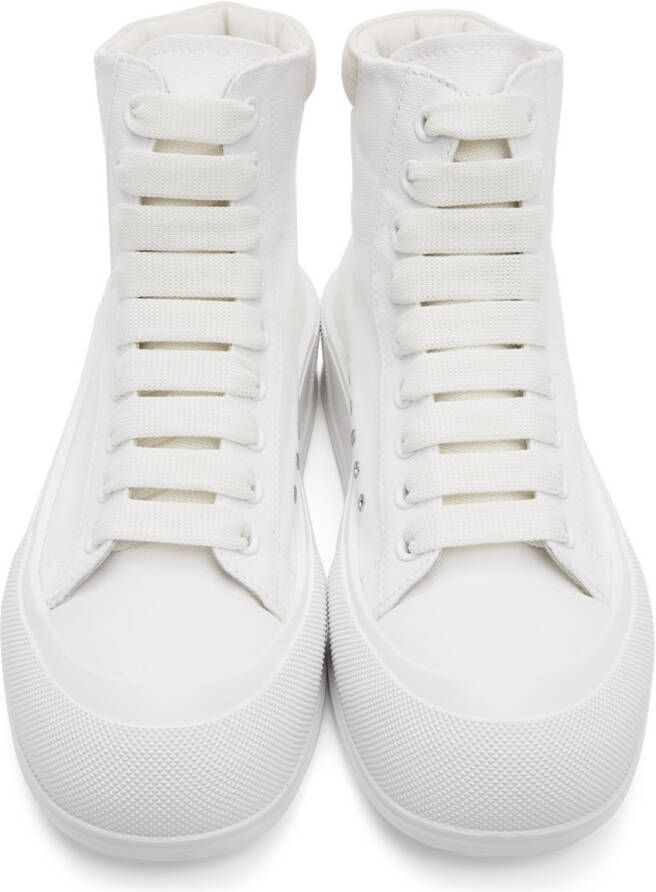 Alexander McQueen White Deck Plimsoll High-Top Sneakers