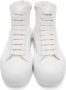 Alexander McQueen White Deck Plimsoll High-Top Sneakers - Thumbnail 4