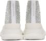 Alexander McQueen White Glitter Tread Slick Sneakers - Thumbnail 4