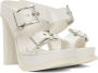 Alexander McQueen White Platform Buckle Heeled Sandals - Thumbnail 4