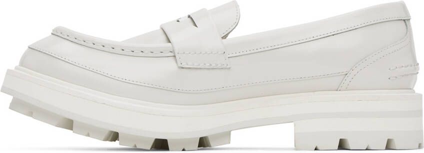 Alexander McQueen White Polished Loafers