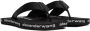 Alexander Wang Black AW Nylon Logo Flat Sandals - Thumbnail 4
