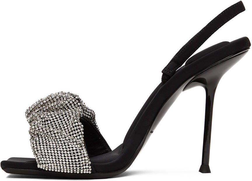 Alexander Wang Black Crystal Scrunchie Julie Heeled Sandals