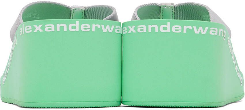Alexander Wang Green AW Wedge Flip Flop Sandals