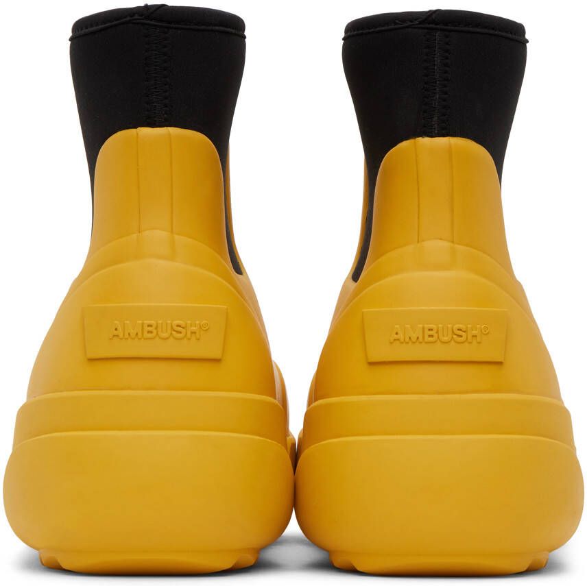 AMBUSH Yellow Rubber Chelsea Boots