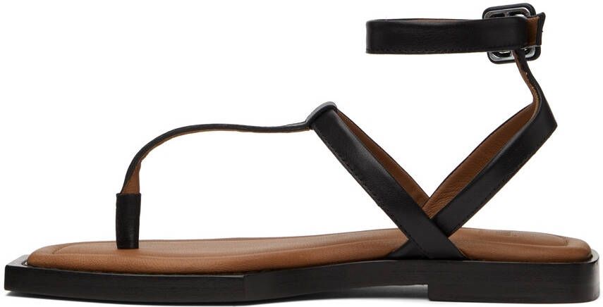 AMI Alexandre Mattiussi Black Flat Sandals