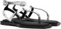 AMI Alexandre Mattiussi Silver Patent Flat Sandals - Thumbnail 4