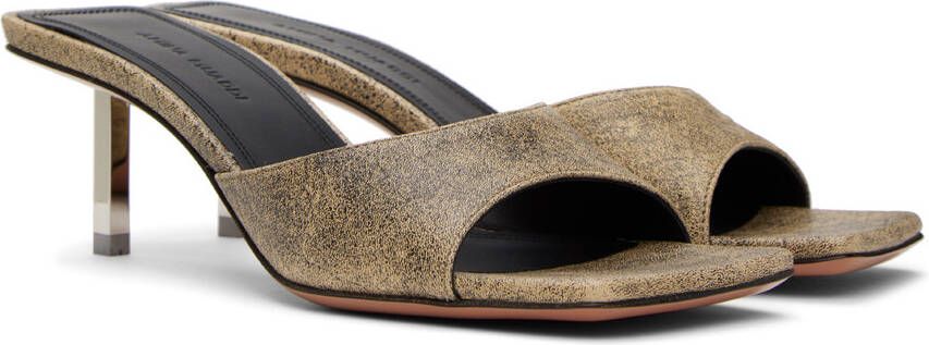Amina Muaddi Beige & Black Laura Slipper 60 Heeled Sandals