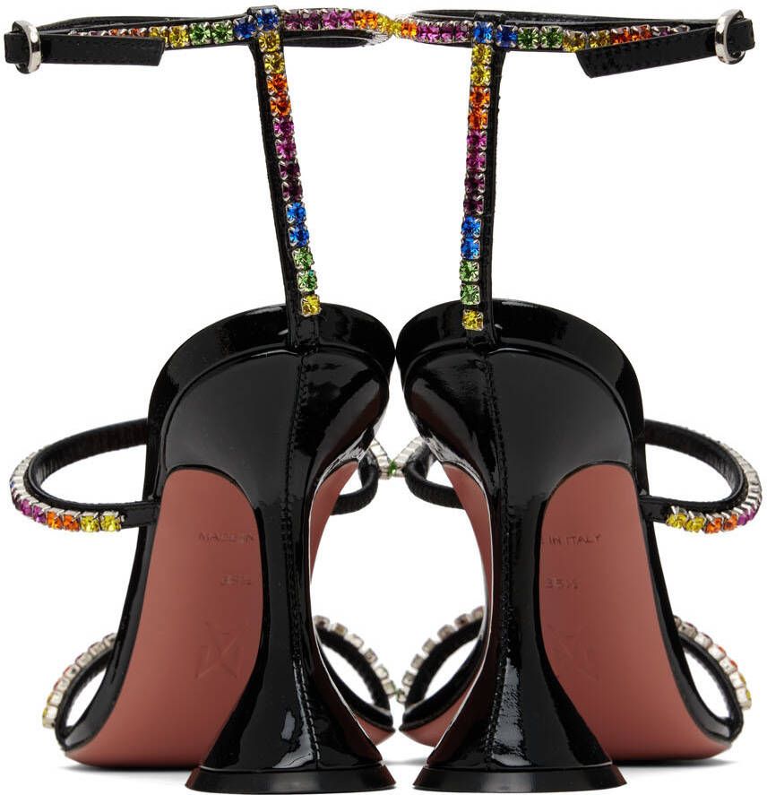 Amina Muaddi Black Gilda Heeled Sandals