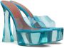 Amina Muaddi Blue Dalida Glass Plateau Heeled Sandals - Thumbnail 4