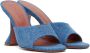 Amina Muaddi Blue Lupita Denim Heeled Sandals - Thumbnail 4