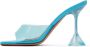 Amina Muaddi Blue Lupita Glass 95 Slipper Heeled Sandals - Thumbnail 3