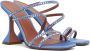 Amina Muaddi Blue Naima Crystal Heeled Sandals - Thumbnail 4