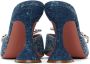 Amina Muaddi Blue Rosie Slipper Heeled Sandals - Thumbnail 2