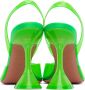 Amina Muaddi Green Holli Glass Sling Heels - Thumbnail 2