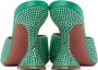 Amina Muaddi Green Lupita Crystal Heeled Sandals - Thumbnail 2