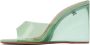 Amina Muaddi Green Lupita Glass Wedge Heeled Sandals - Thumbnail 3