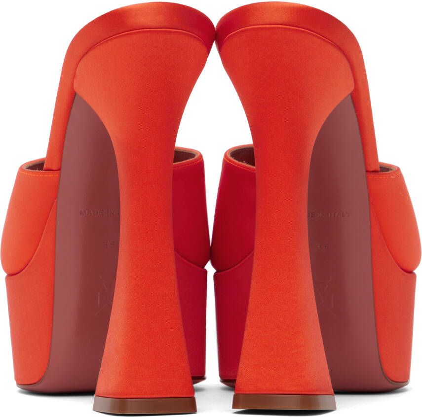 Amina Muaddi Orange Dalida Heeled Sandals