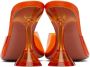 Amina Muaddi Orange Lupita Glass Slipper Heeled Sandals - Thumbnail 2